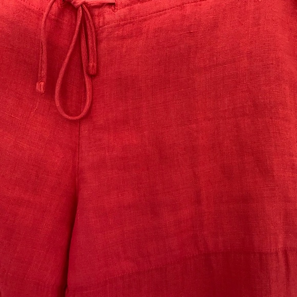 Willow Coral orange linen beach summer wide leg linen pants. boho lounge.Sz - Picture 3 of 13